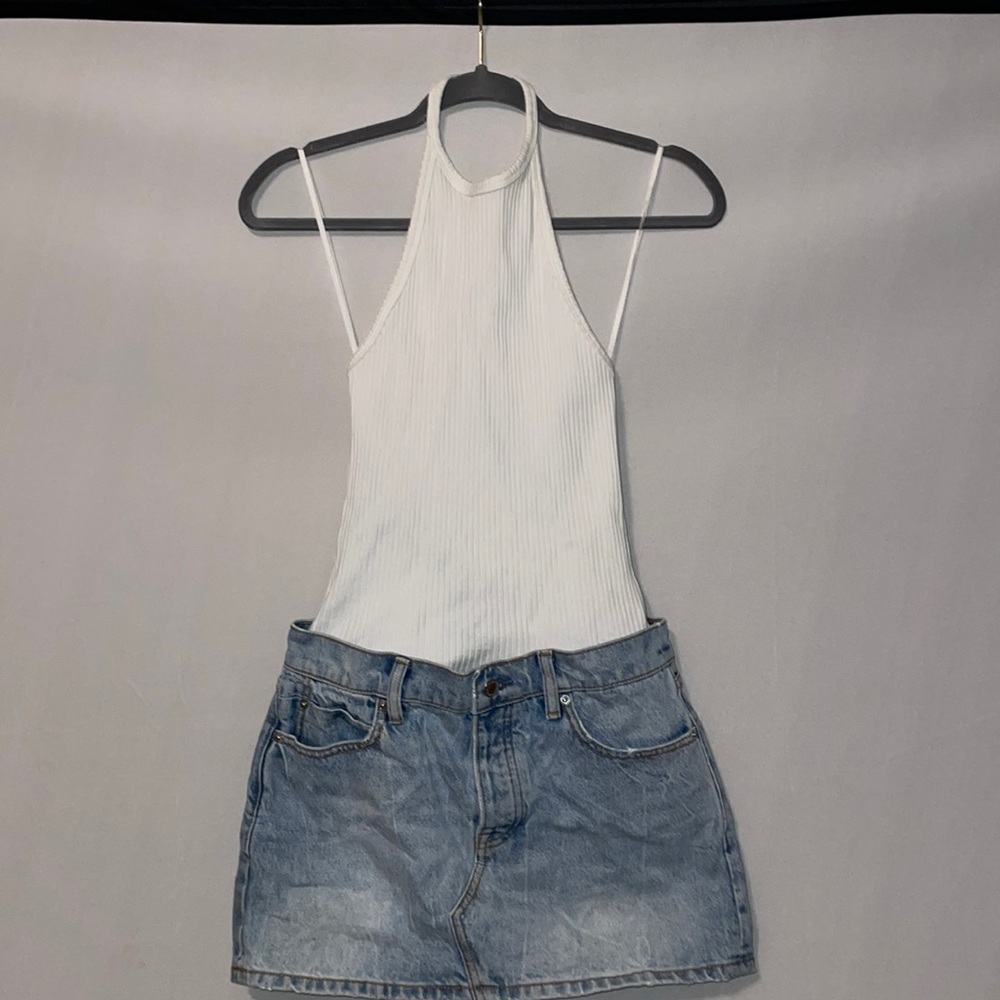 Alexander wang halter top/denim skirt dress